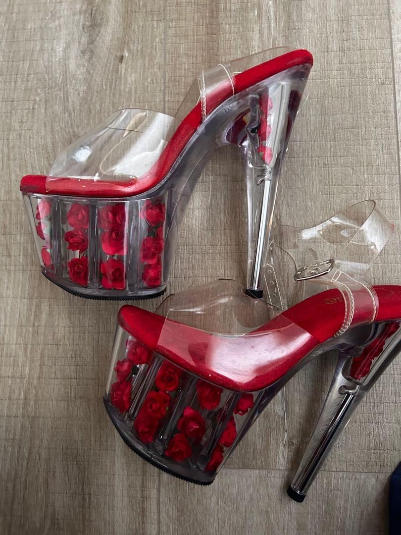 Red pleaser hot sale high heels