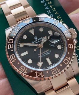Preowned Y2021 Rolex GMT Master II Rosegold Rootbeer 126715CHNR
