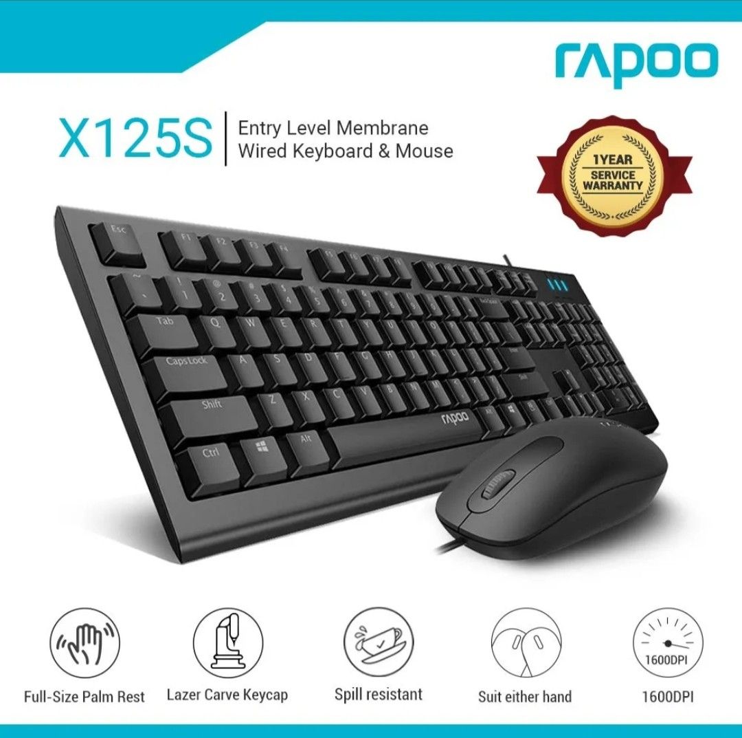 Rapoo X1255 Wired Mouse And Optical Keyboard DPI 1600 (Category: Computer Keyboard) located in Pasig City. Submitted by 3fted_shop_online_abubot (Listing ID 1219994300, Image 1). Description: Rapoo X1255 Wired Mouse And Optical Keyboard DPI 1600 for only 529 pesos! ❤️ Brand: Rapoo ❤️ Condition: Brand New ❤️ Product Positioning: Entry Level ❤️ Key Type: Membrane ❤️ Key Lifetime: 10 Million Times ❤️ Spill-resistant design: Yes ❤️ Backlit: No ❤️ Pro