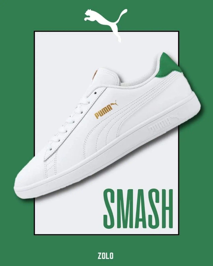 Puma smash v2 white green 2025