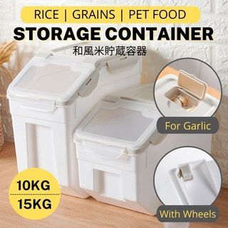 Insect-proof Rice Storage Container,dust-proof Organizer Dispenser,dog Food  Bucket Pet Food Container,pp Food Sealed Grain Container - Green 10kg