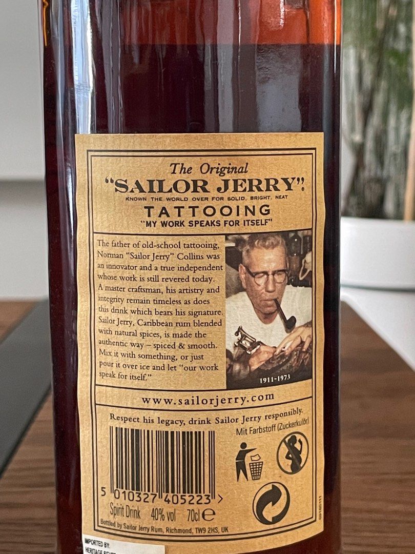 SAILOR JERRY SPICED CARRIBEAN RUM 80 PROOF 700ML 40%, Food ...