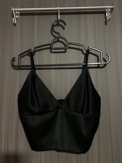 Satin Black Bralet Crop Top