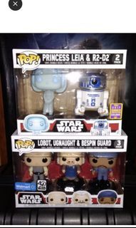 [SET OF 2] Star Wars Funko Pop Bundle: Cloud City 3-pack & Princess Leia with R2-D2 2-pack