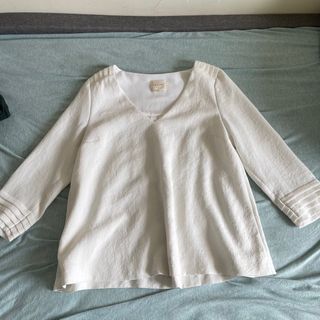 Sezane white mid sleeve top reiss sandro maje club Monaco 白色上衣