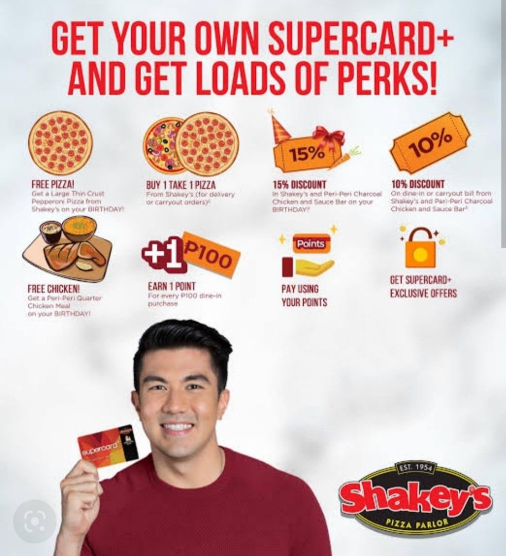 Shakey's Supercard, Tickets & Vouchers, Store Credits on Carousell