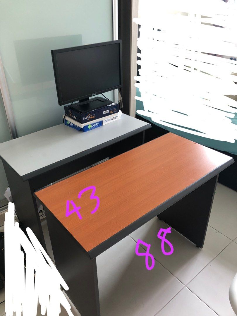 Study Table / Office Table (1 White / 1 Brown) $90 each, Furniture ...
