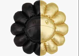 Takashi Murakami Flower plush pillow cushion 60cm Black Gold