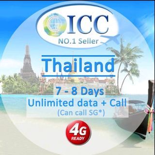 Thailand AIS 8 Days Unlimited Data + Call