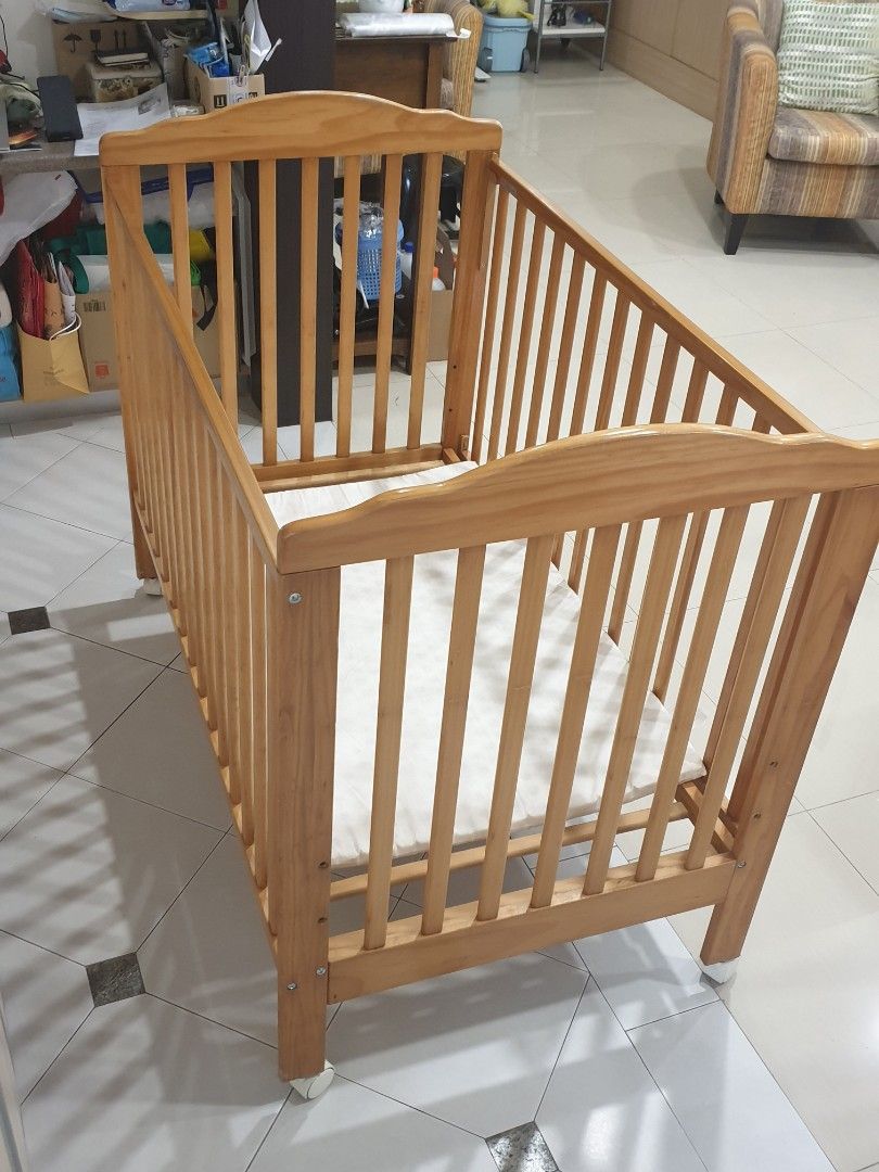 Timber Baby Cot & Mattress, Babies & Kids, Baby Nursery & Kids