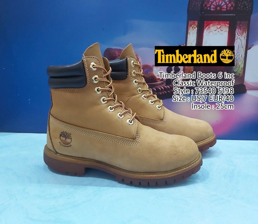 Timberland Boots 6 inc Classic Wheat Nubuck 73540 5198 Ukuran 40