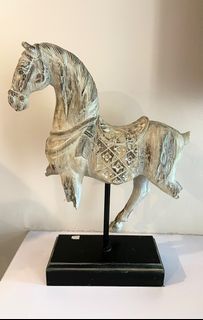 Rare Wooden horse sculpture in rustic finish
