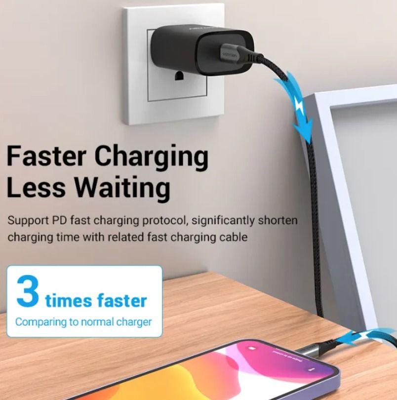 Vention USB C PD 20W Fast Wall Charger (Item Code 396) (Category: Chargers) located in Marikina City. Submitted by skowshop (Listing ID 1220108153, Image 2). Description: About this item: Brand：Vention Name：1-port USB Wall Charger Model：TC-055 Plug Standard: US Standard Color：White Interface：UBS-C Input Power：100-240V~50/60Hz 600mA Output Power：5V⎓3A/9V⎓2.22A/12V⎓1.67A Protocol：PD3.0/FCP/QC4+/AFC/BC1.2/Apple 2.4A Total Output：20W Max Chip：CX7509C