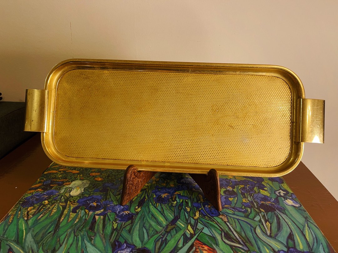 Vintage Gold Tray Woodemel Limited Made In England, Hobbies & Toys