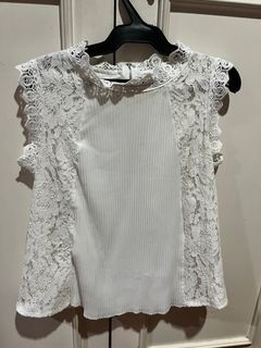 White floral blouse