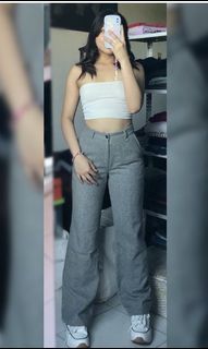 Y2K Classic Retro Straightcut Gray Pants