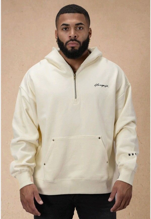 YoungLA Riveted QuarterZip Hoodie RARE!!!, Men's Fashion, Coats
