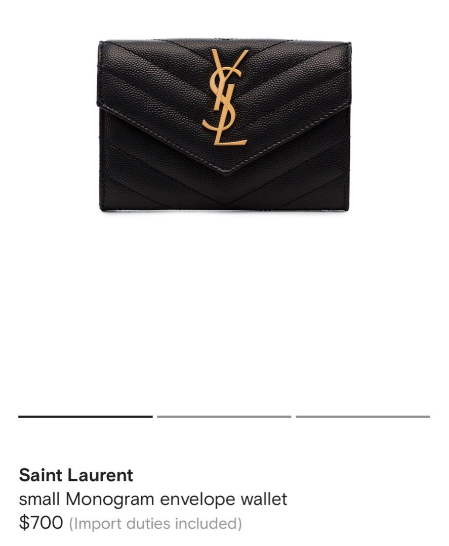Saint Laurent Small Monogram Envelope Wallet - Black