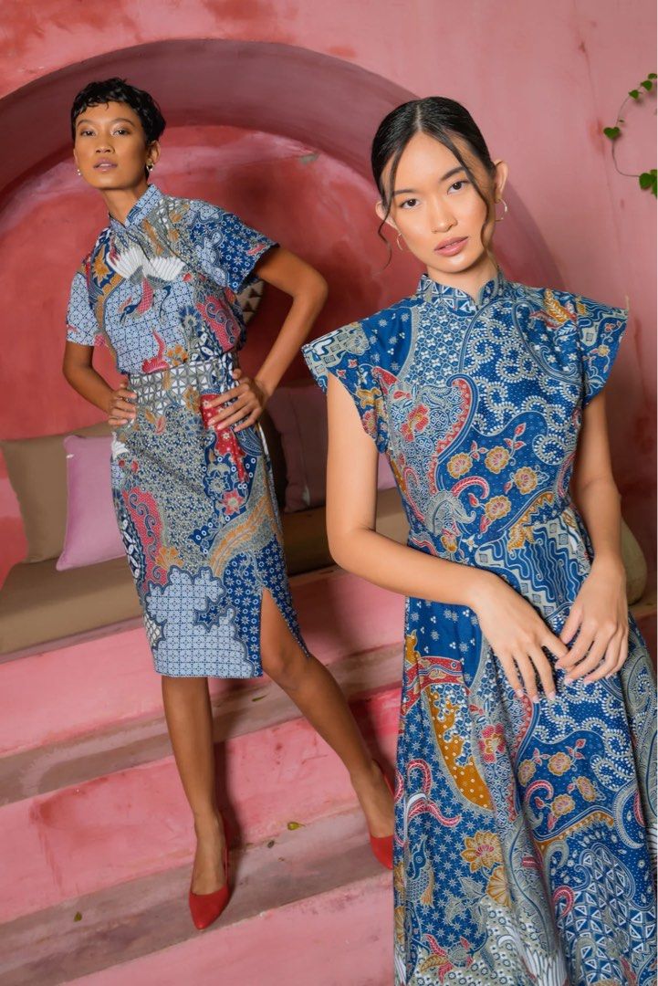 YUKI BATIK CHEONGSAM DRESS LAZULI BAY
