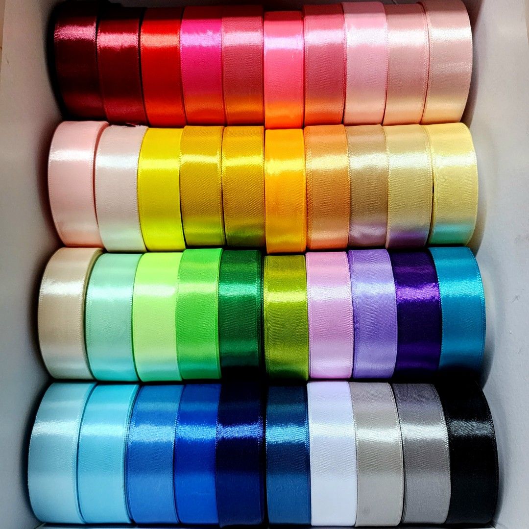 Premium Satin Ribbon One Inch used for Gift Wrapping, Scrapbooking, Crafts
