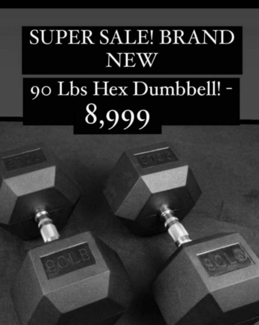 90lbs Hex Dumbbell Pair Sale, Sports Equipment, Exercise & Fitness