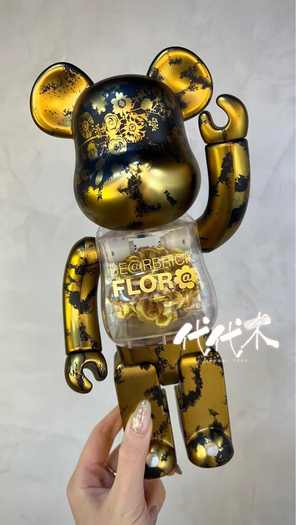 Cダメージの強い商品BE@RBRICK 400% FLOR@ ゴールド インテリア 置物 フィギュア