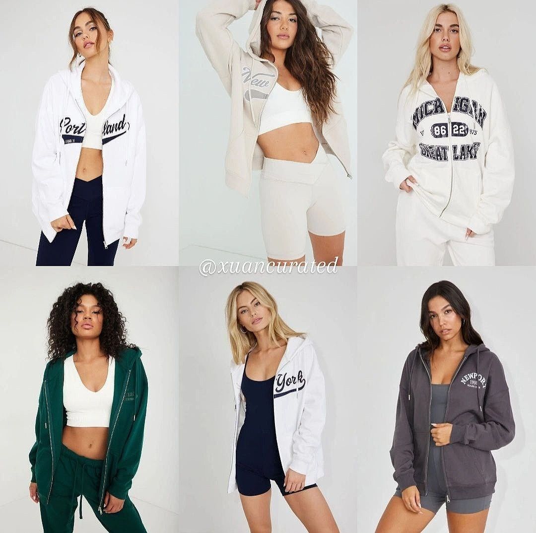 Garage Oversized Zip up Hoodie fleece embroidery new york white black jacket sweater pullover PO