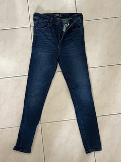 Abercrombie & Fitch High Waisted Skinny Dark Denim Jeans, Size 26 (Short)
