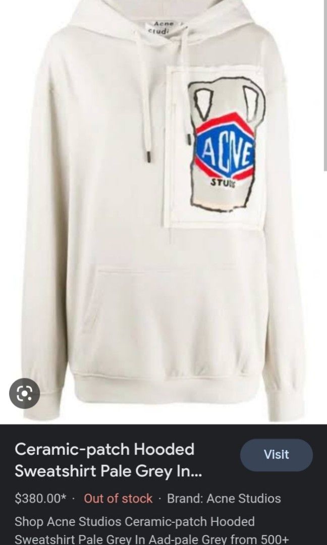 ACNE STUDIOS HOODIE CERAMIC PATCH Men s Fashion Coats Jackets