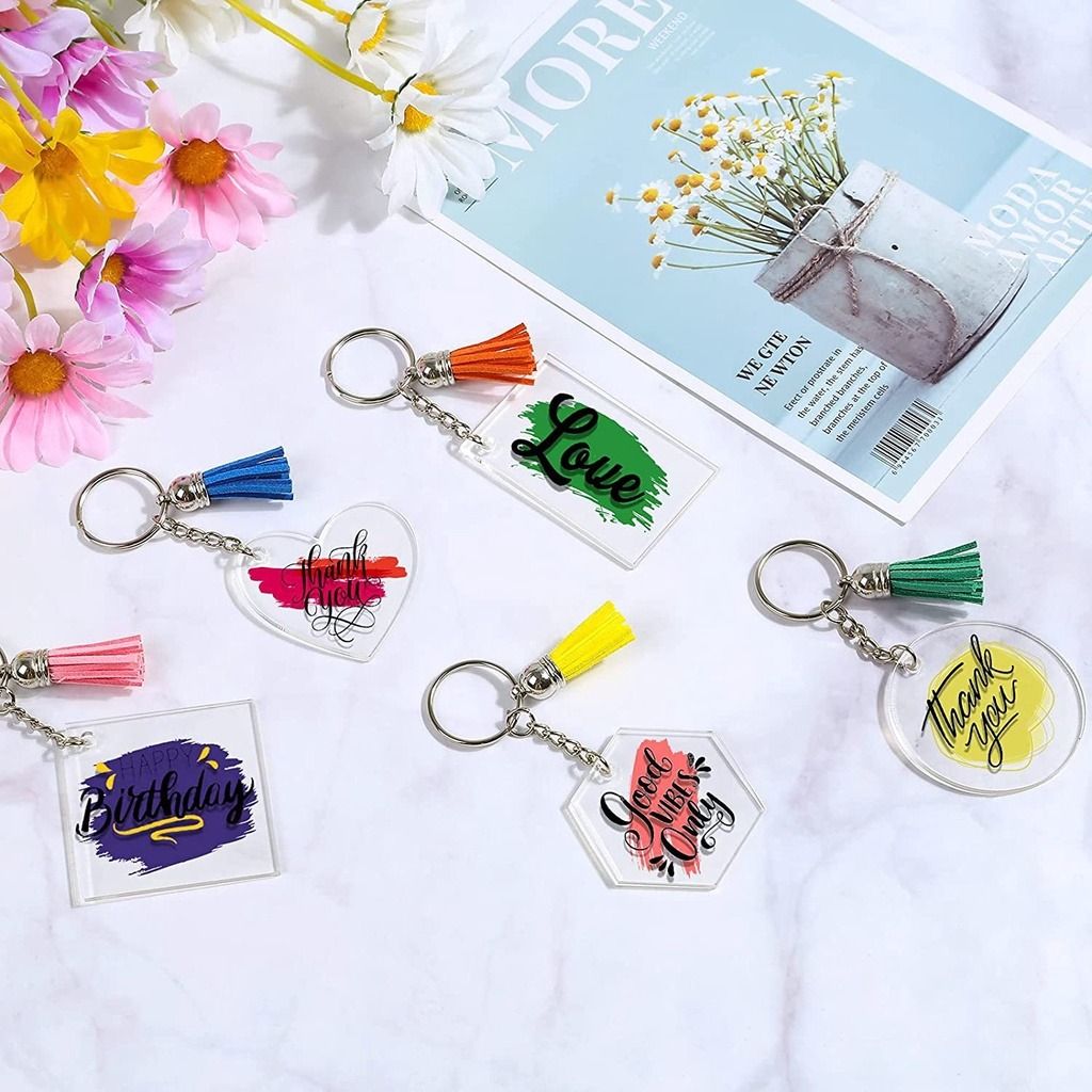 30pcs Keychain With Key Ring, Includes 15pcs Keychain Hooks And 15pcs  Keychain Rings For Diy Crafts, Resin, And Jewelry Making