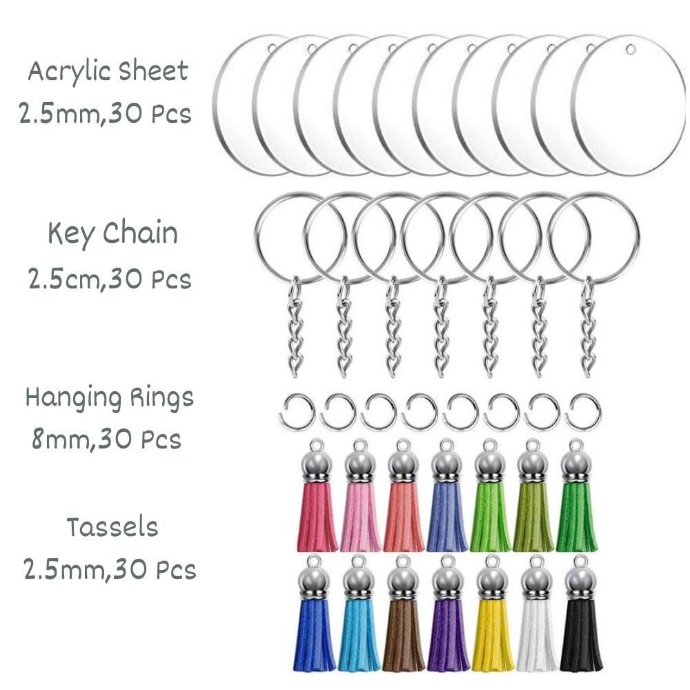 20/50Pcs Acrylic Bookmark Blanks Craft Bookmarks with 30 Pieces Colorful  Tassel for DIY Bookmarks Crafts