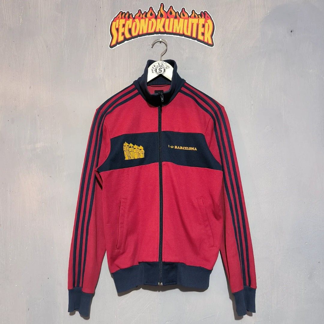 ADIDAS BARCELONA TT TRACK JACKET ORIGINAL SECOND VINTAGE THRIFT SUPERSTAR FIREBIRD