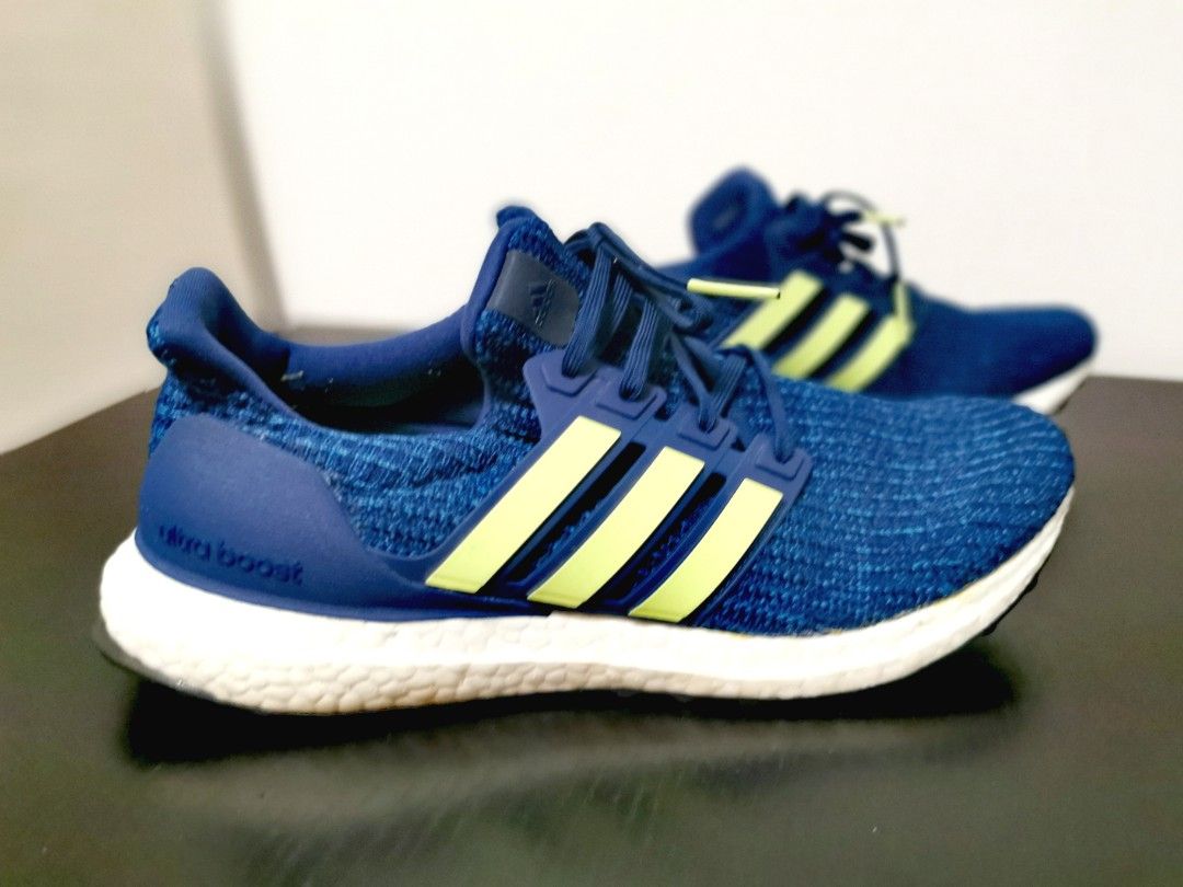 Adidas ultra boost Blue neon Running Shoe(unisex) Item condition: 9/10 US  8.1/2 UK 8 FR 42 JP 265 Meet-up Location : Punggol MRT/LRT Station (  NE17/PTC ), Men's Fashion, Footwear, Sneakers on Carousell