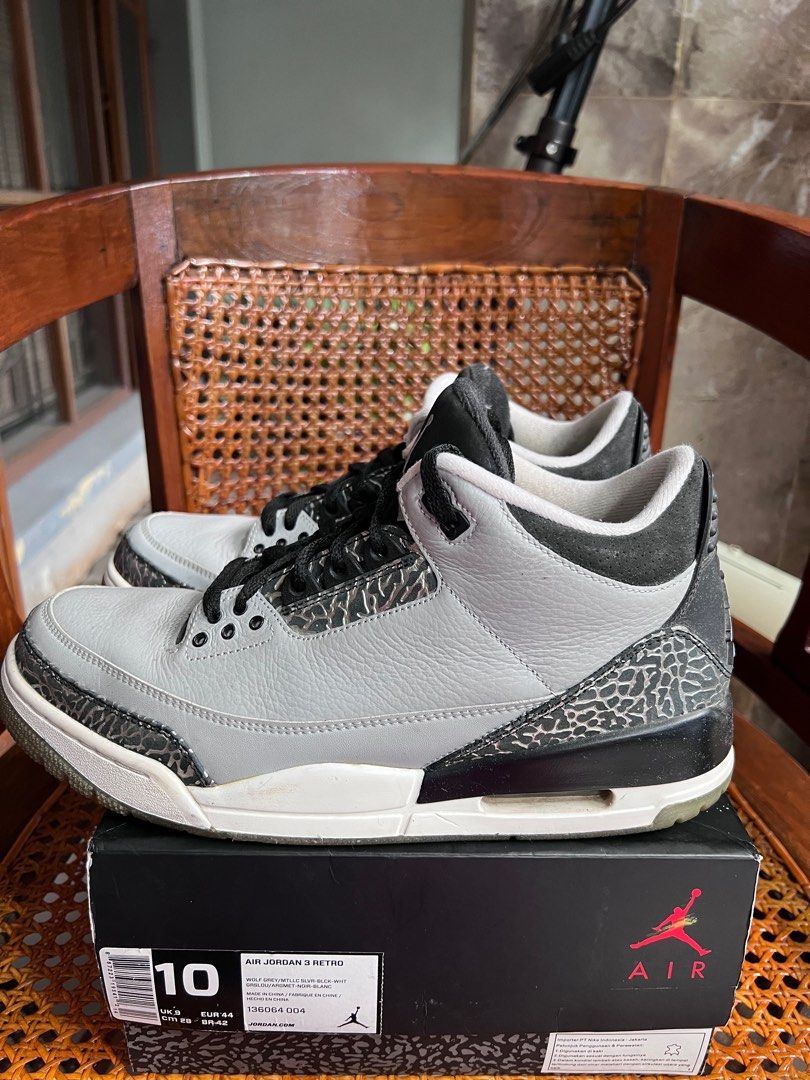 jordan 3 wolf grey size 13