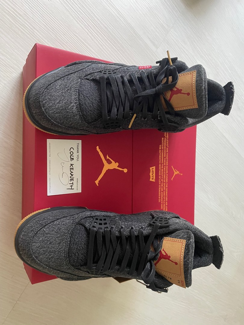 AJ4 x Levi s Black Denim US9.5