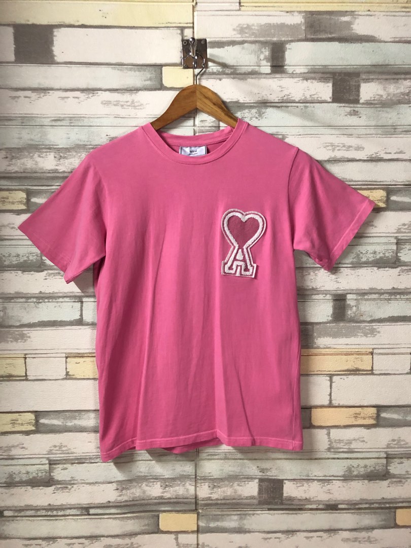 AMI Pink, Men's Fashion, Tops & Sets, Tshirts & Polo Shirts on Carousell