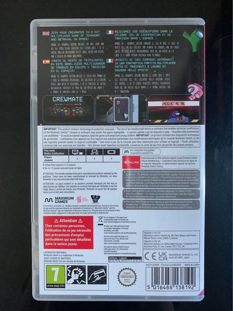 among us switch edition (Category: Nintendo) located in Quezon City. Submitted by bunnylover888 (Listing ID 1220225254, Image 3). Description: SRP : 1,495.