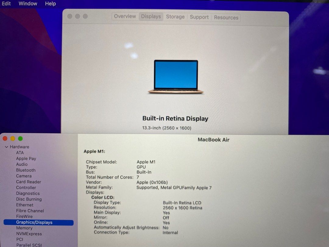 Apple MacBook Air 2020 M1 Chip 8gb ram 256gb SSD 22 Cycle Count ...