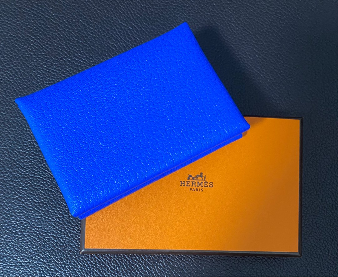Authentic Hermes Calvi Duo Compact Wallet Cards Coin Rare Color, Luxury ...