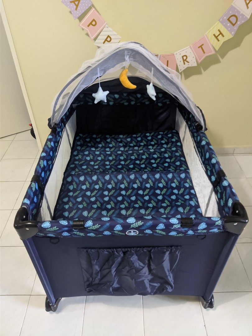 Baby Travel Cot with Playpen, Babies & Kids, Baby Nursery & Kids
