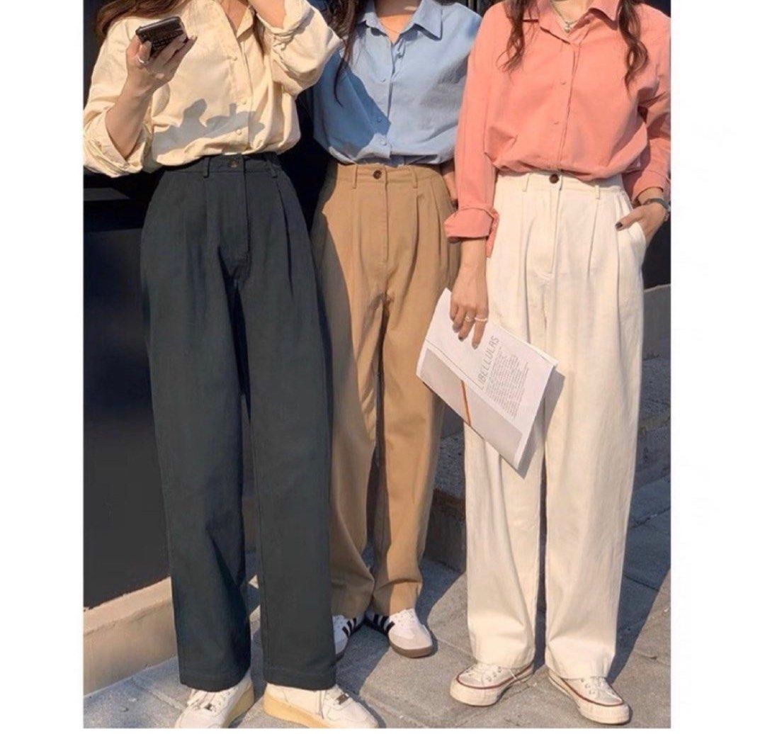 BACK IN STOCK Muji Linen Straight Cut Tailored High Waist Pants Women s Fashion Bottoms Other Bottoms on Carousell