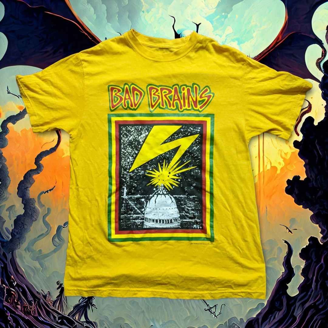 🤘'Bad Brains' T-Shirt (Yellow), Men's Fashion, Tops & Sets, Tshirts & Polo  Shirts on Carousell