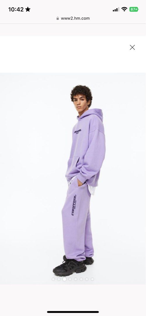 Baggy Sweatpants Lilac Purple H M joggers Men s Fashion Bottoms