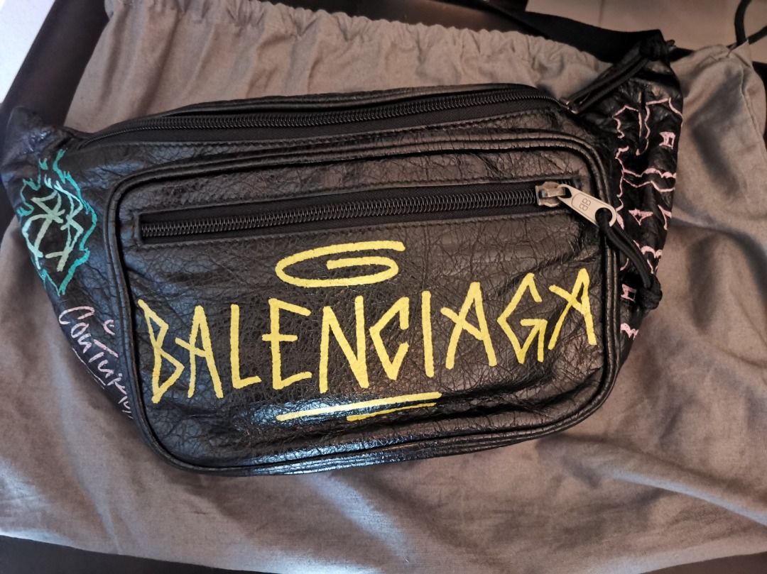 Original balenciaga graffiti waist bag, Luxury, Bags & Wallets on Carousell