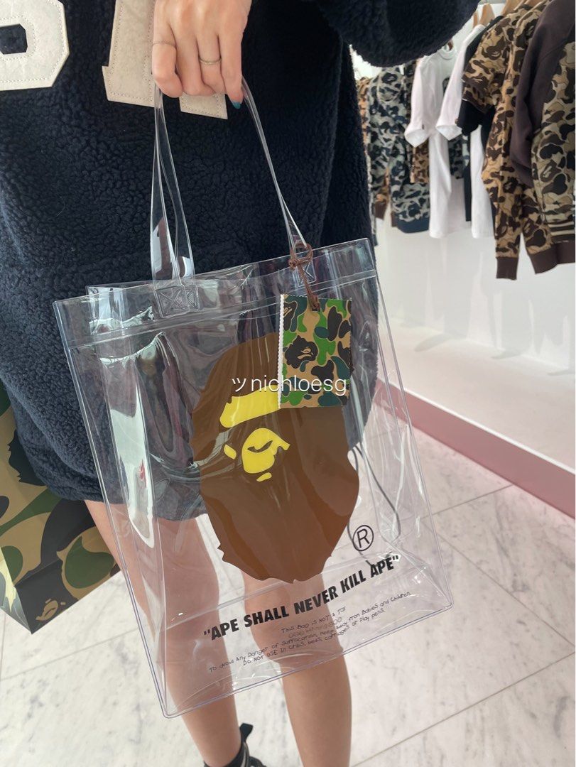 BAPE CLEAR TOTE BAG, Women's Fashion, Bags & Wallets, Tote Bags on