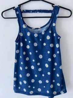 Bershka Floral Blue Top