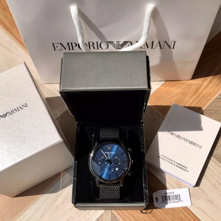 ?️BEST DEAL ?️ Emporio Armani Chronograph Gunmetal Stainless Mens Watch  AR1979, Men's Fashion, Watches & Accessories, Watches on Carousell