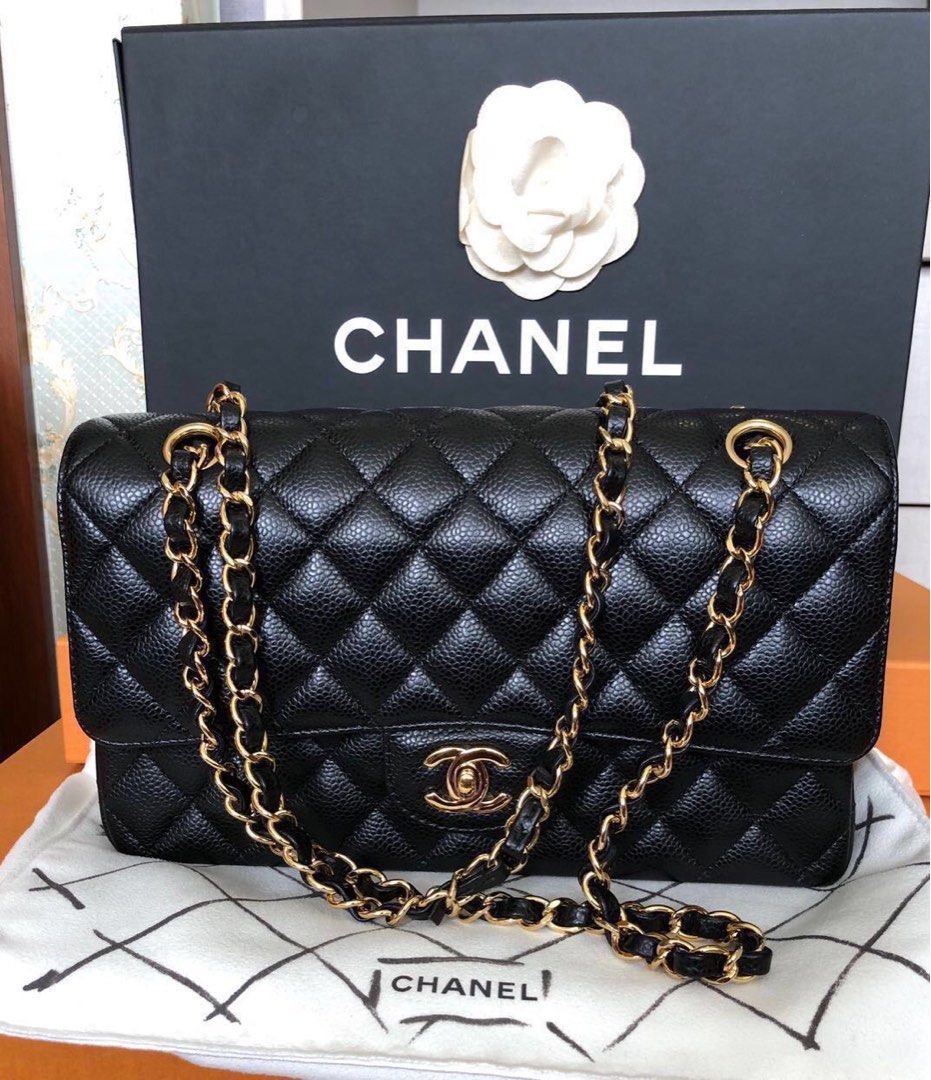 BRAND NEW Chanel Classic Medium Flap Black Caviar Gold Hardware