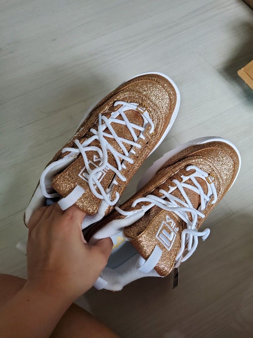 Gold glitter on sale tennis shoes
