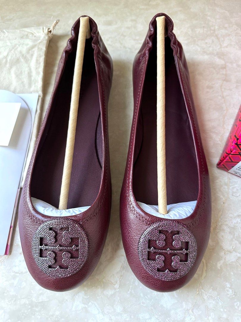 Tory burch maroon flats outlet